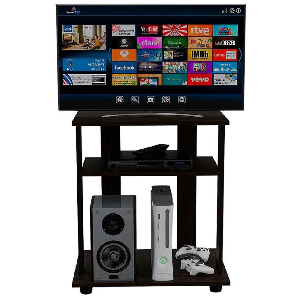 Rack para TV 32″ Madik con repisas para almacenar en color negro