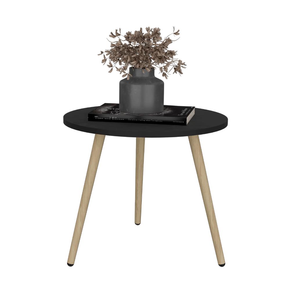 Mesa de Centro Redonda Madik Estilo Nordico Color Wengue