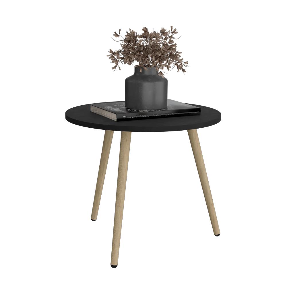 Mesa de Centro Redonda Madik Estilo Nordico Color Wengue