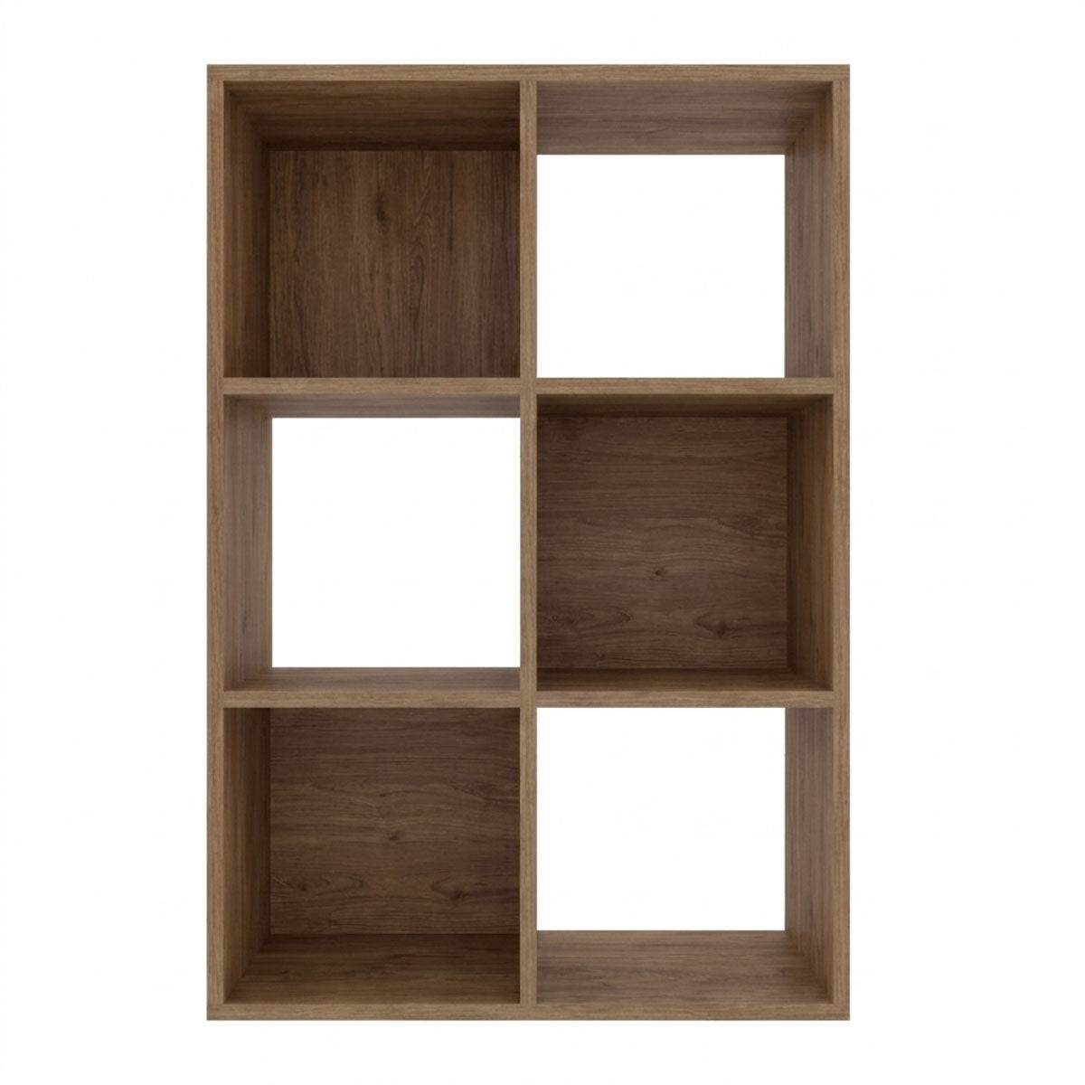 Mueble Organizador de 6 cubos Multiusos Madik en color café nuez