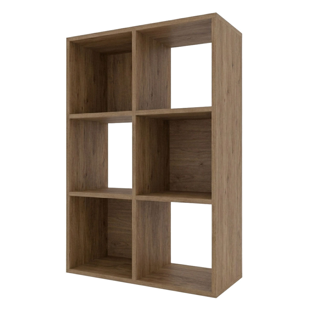 Mueble Organizador de 6 cubos Multiusos Madik en color café nuez