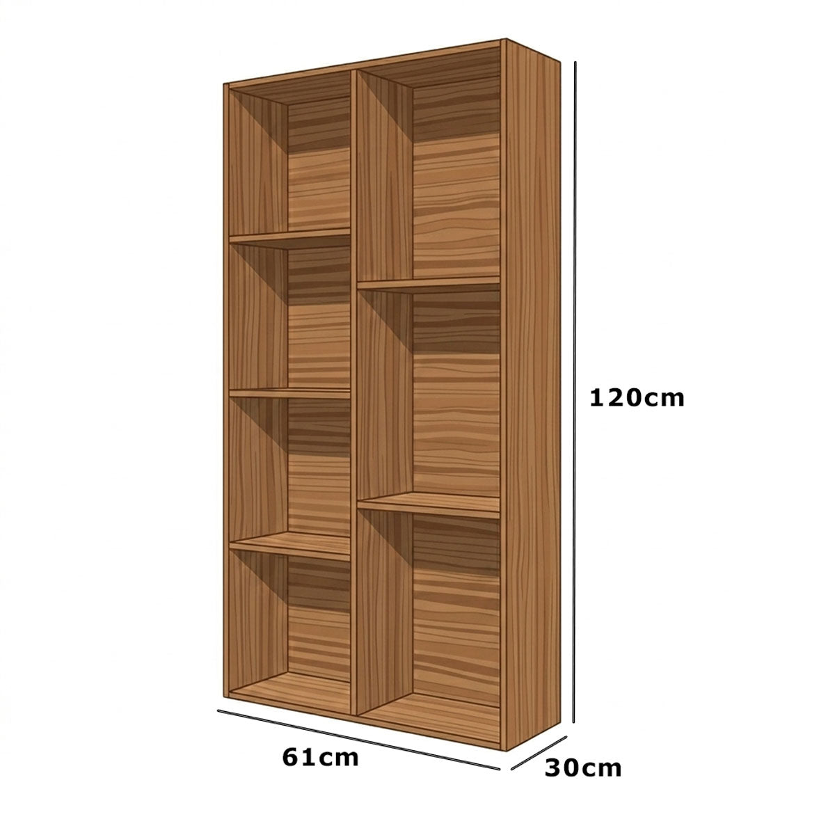 Mueble Organizador de 7 Cubos Madik Multiusos en color Café Nuez