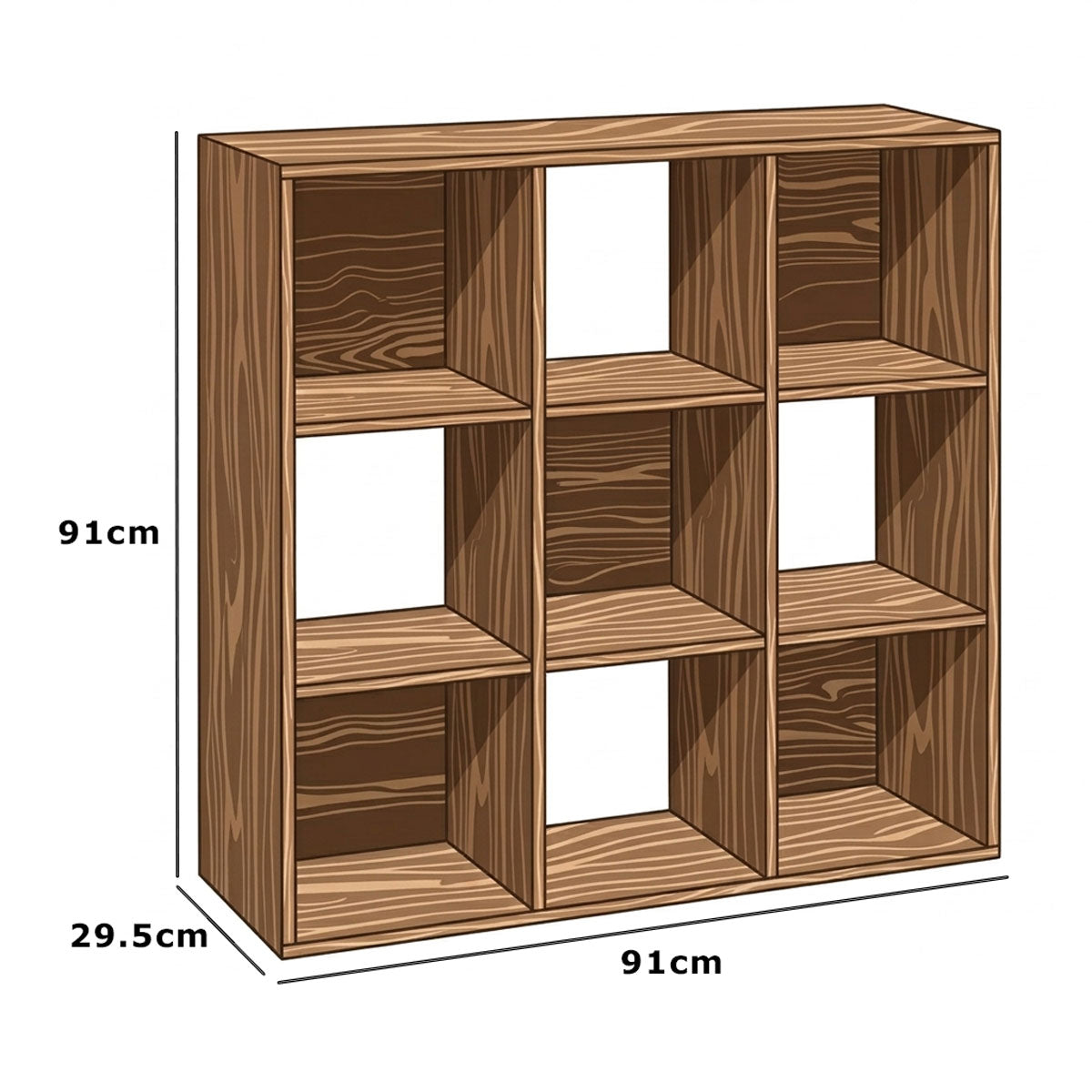 Mueble Organizador de 9 Cubos Madik Multiusos en color Café Nuez