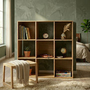 Mueble Organizador de 9 Cubos Madik Multiusos en color Café Nuez