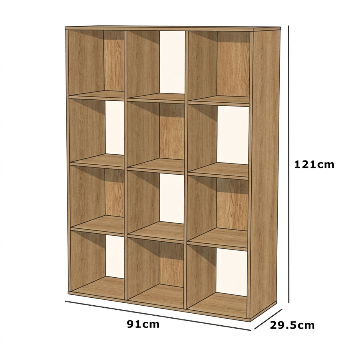 Mueble Organizador de 12 Cubos Madik Multiusos en color Café Nuez