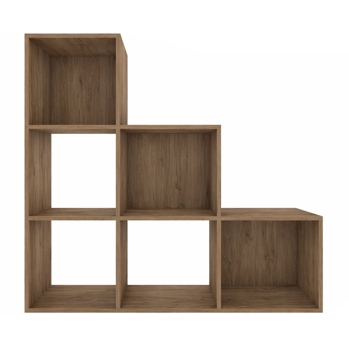 Mueble Organizador de 6 cubos Madik Escalera Multiusos Café Nuez