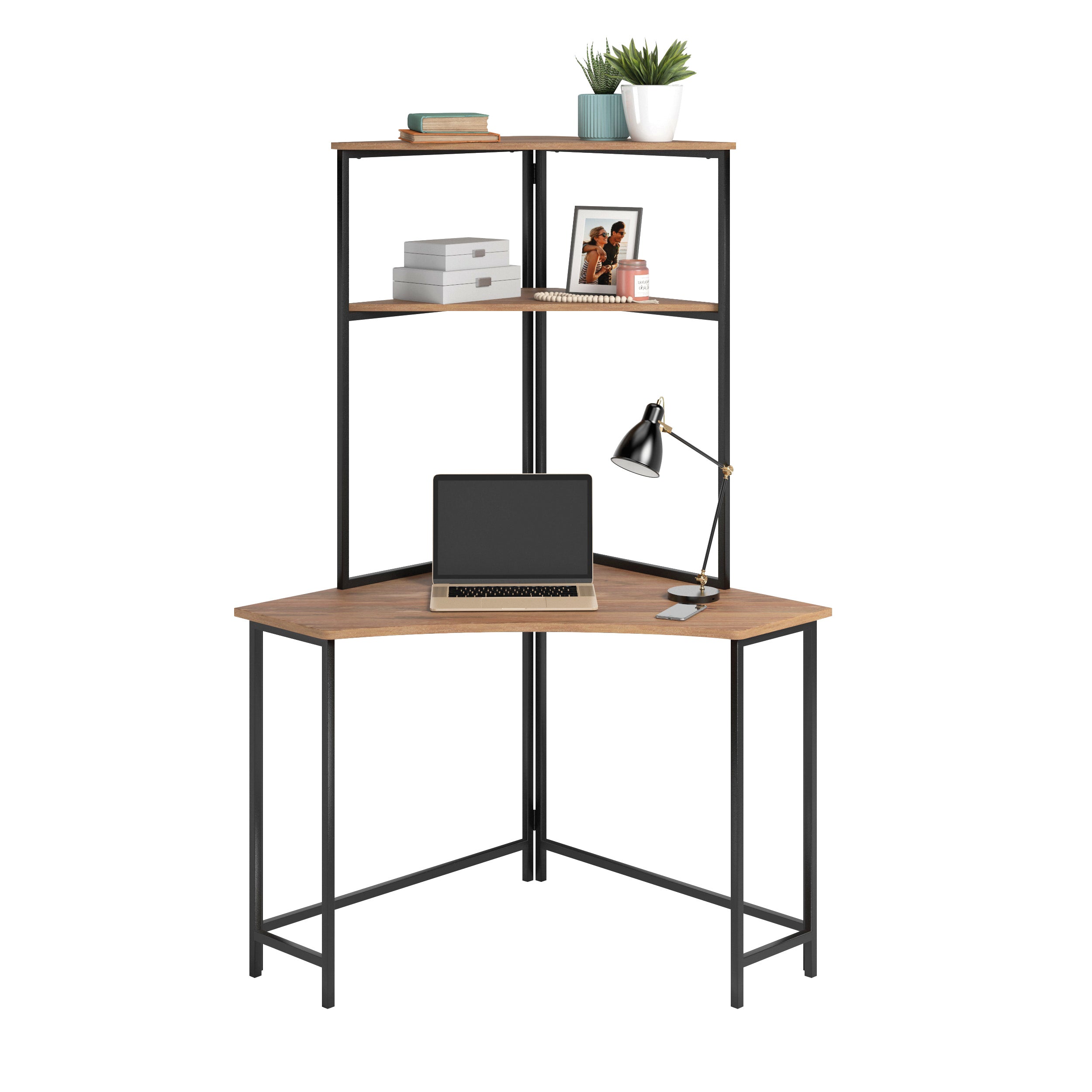 Escritorio Esquinero Base Metal 167x120cm 3 Niveles