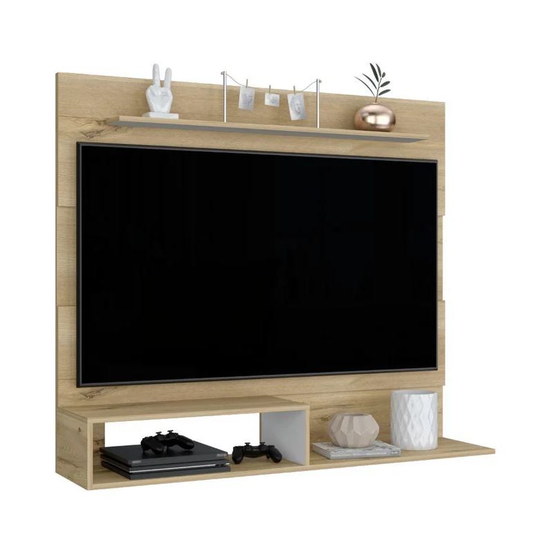 Panel Ascher MADIK Para TV 55″ Color Café Claro y Blanco Duqueza