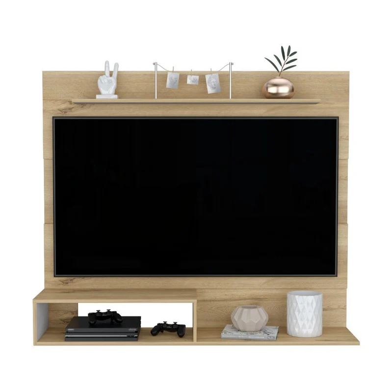 Panel Ascher MADIK Para TV 55″ Color Café Claro y Blanco Duqueza