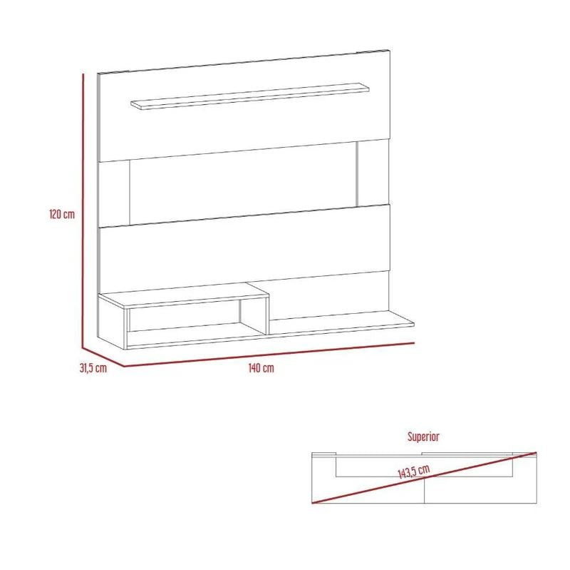 Panel Ascher MADIK Para TV 55″ Color Café Claro y Blanco Duqueza