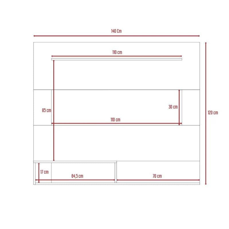Panel Ascher MADIK Para TV 55″ Color Café Claro y Blanco Duqueza