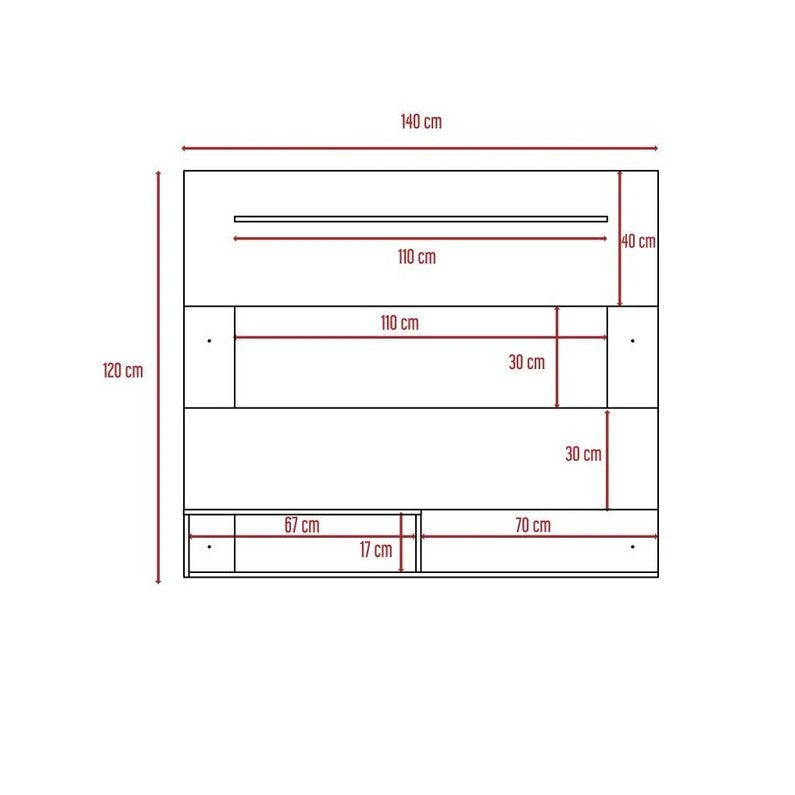 Panel de Tv Ascher MADIK Para TV de Hasta 55″ Color Blanco