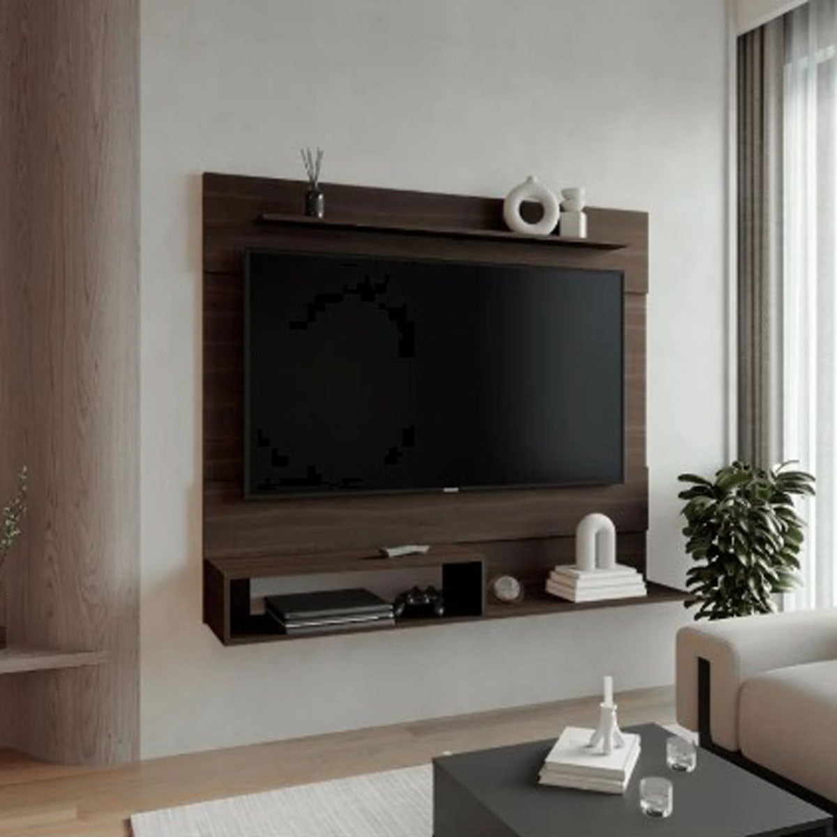 Panel de TV 70″ MADIK color Milan/Wenguecon con repisas