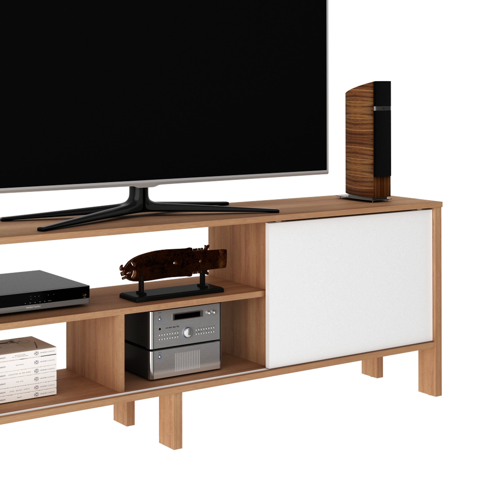 Mueble Para TV 65″ Rack Moderno Con Puerta Corrediza Al/Bl