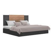 Cabecera Madik Ajustable de 140-200cm Color Gris Oscuro y Miel