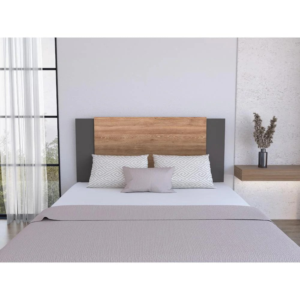 Cabecera Madik Ajustable de 140-200cm Color Gris Oscuro y Miel