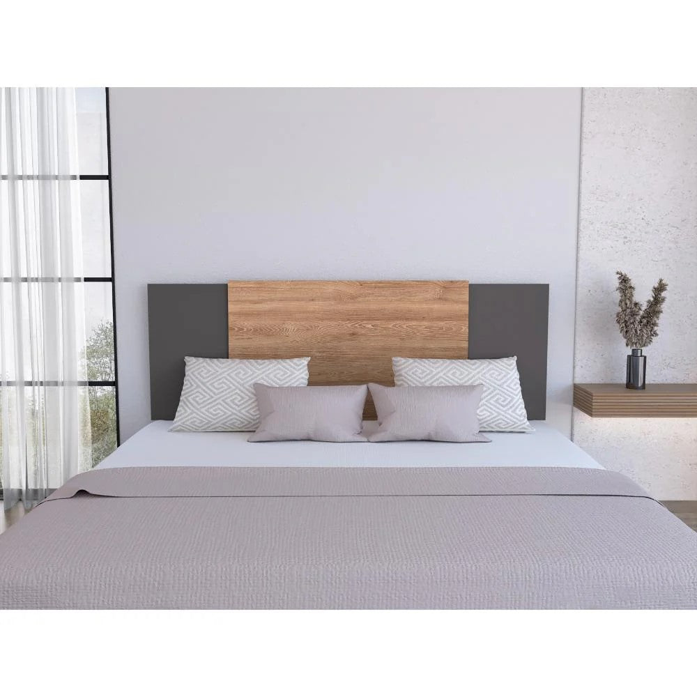 Cabecera Madik Ajustable de 140-200cm Color Gris Oscuro y Miel