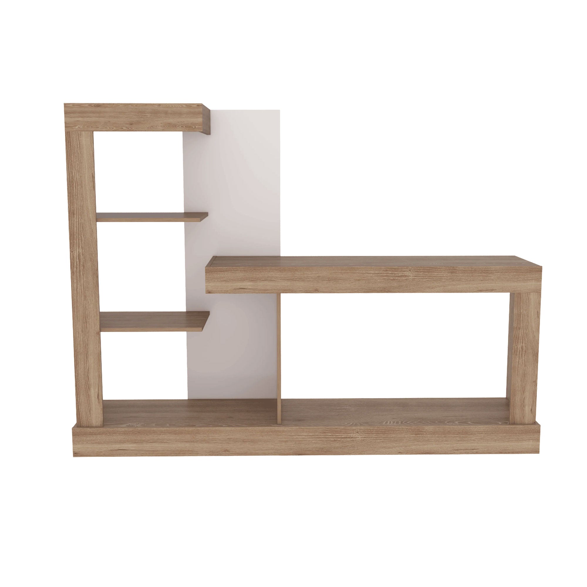 Rack para TV de 55″ con estantes Color Miel y Blanco 180x133.5x41.5 cms