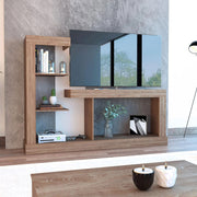 Rack para TV de 55″ con estantes Color Miel y Blanco 180x133.5x41.5 cms