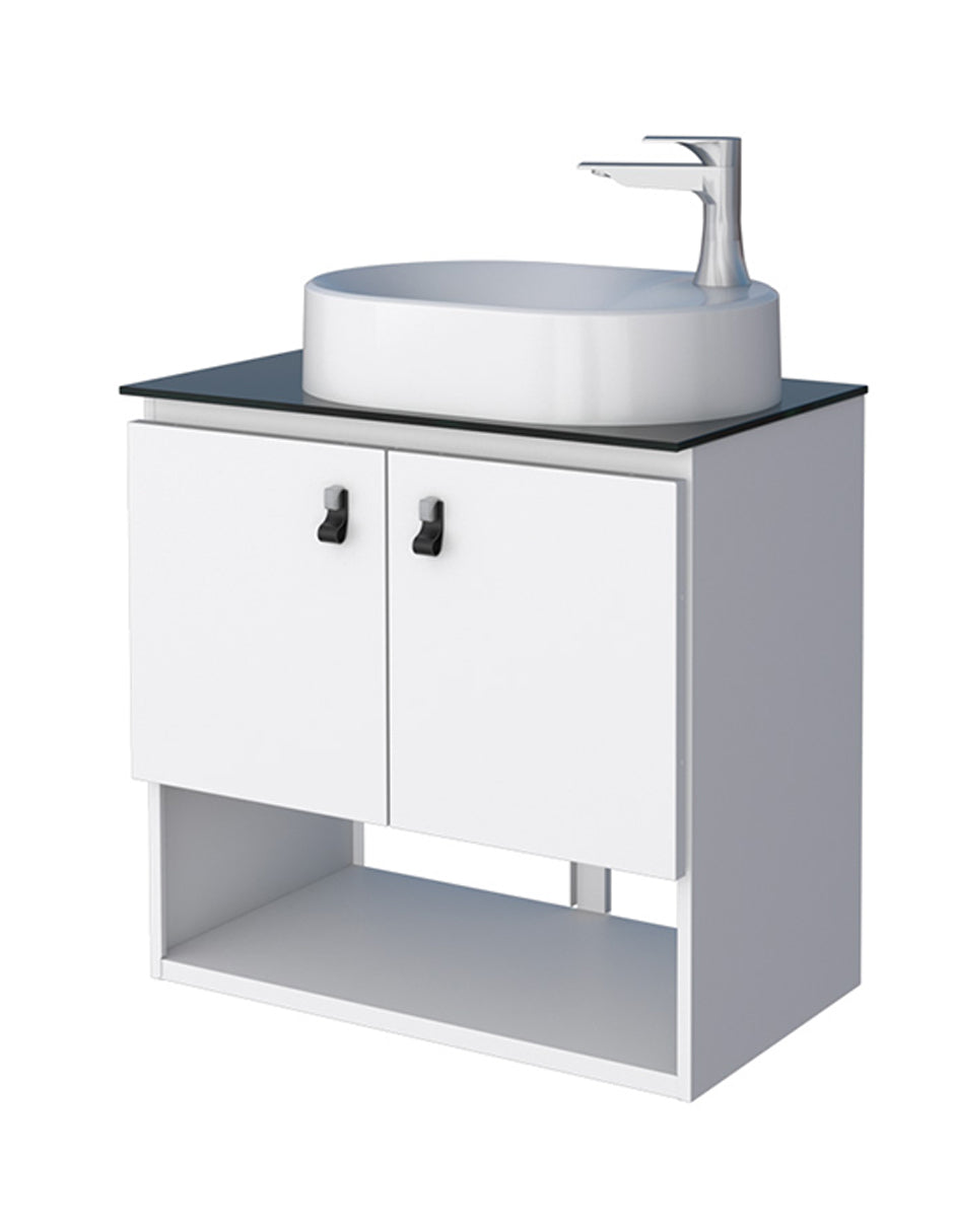 Mueble de baño tipo Gabinete flotante Madik color blanco con lavabo