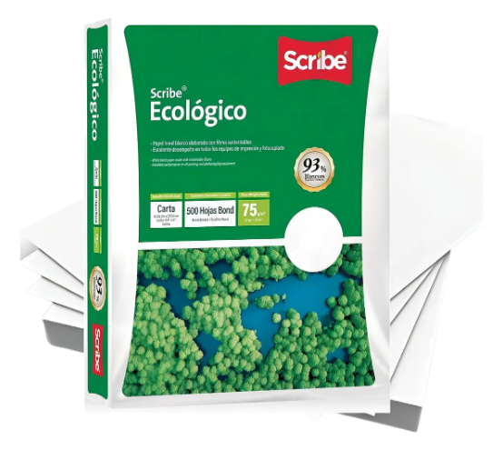 Papel Bond Scribe Ecologico Carta 75 Gr - 500 Hojas