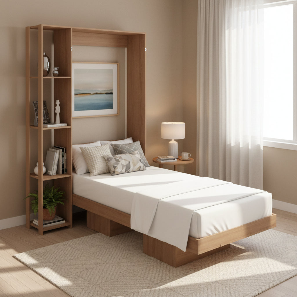 Base Cama Individual Abatible Con Estantes CM8025.0002