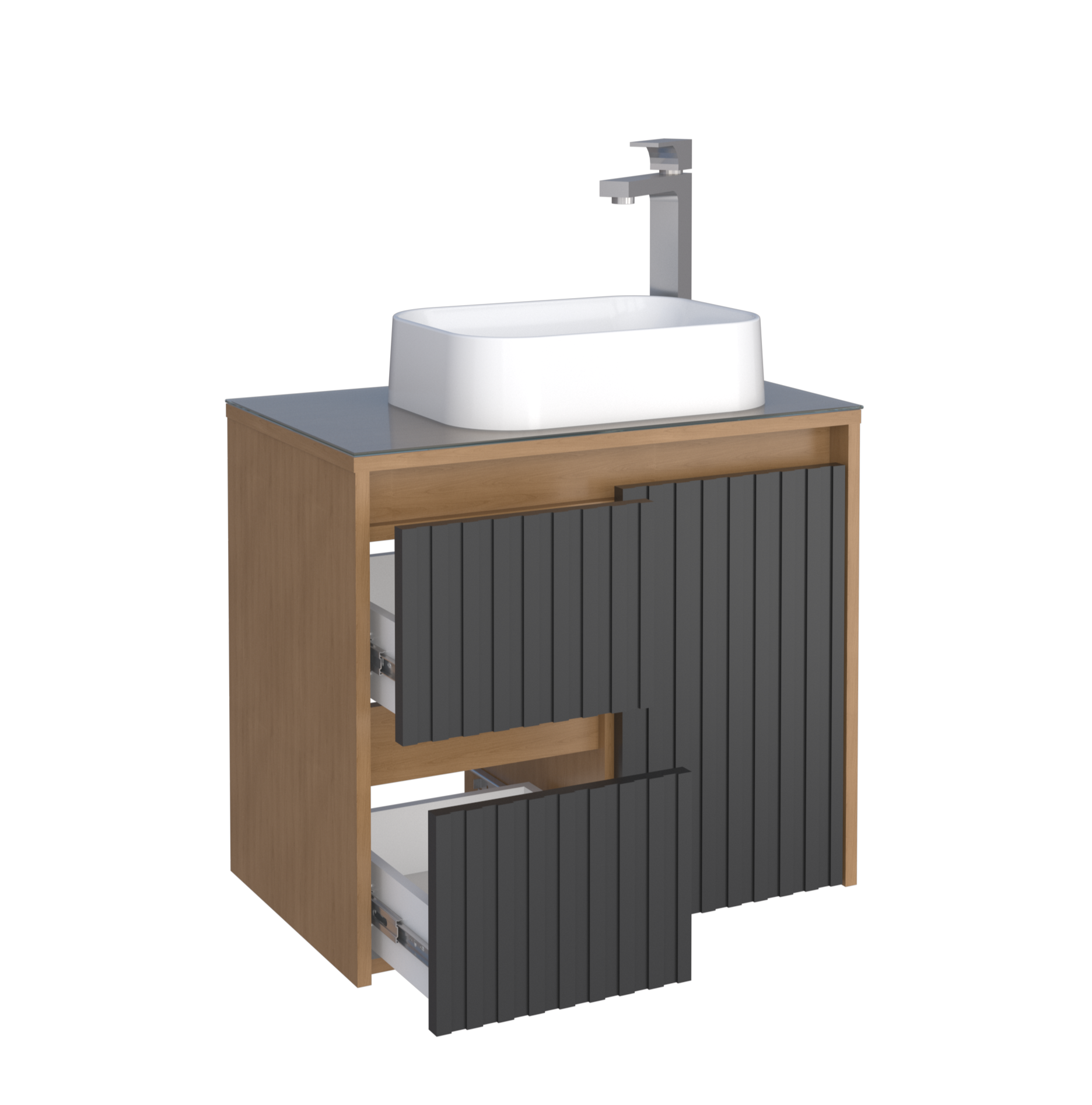 Mueble de Baño Kyoto Color Negro Con Lavamanos