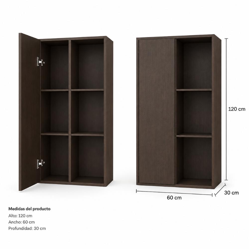 Mueble Organizador MADIK Multiusos Expresso con 6 espacio y puerta