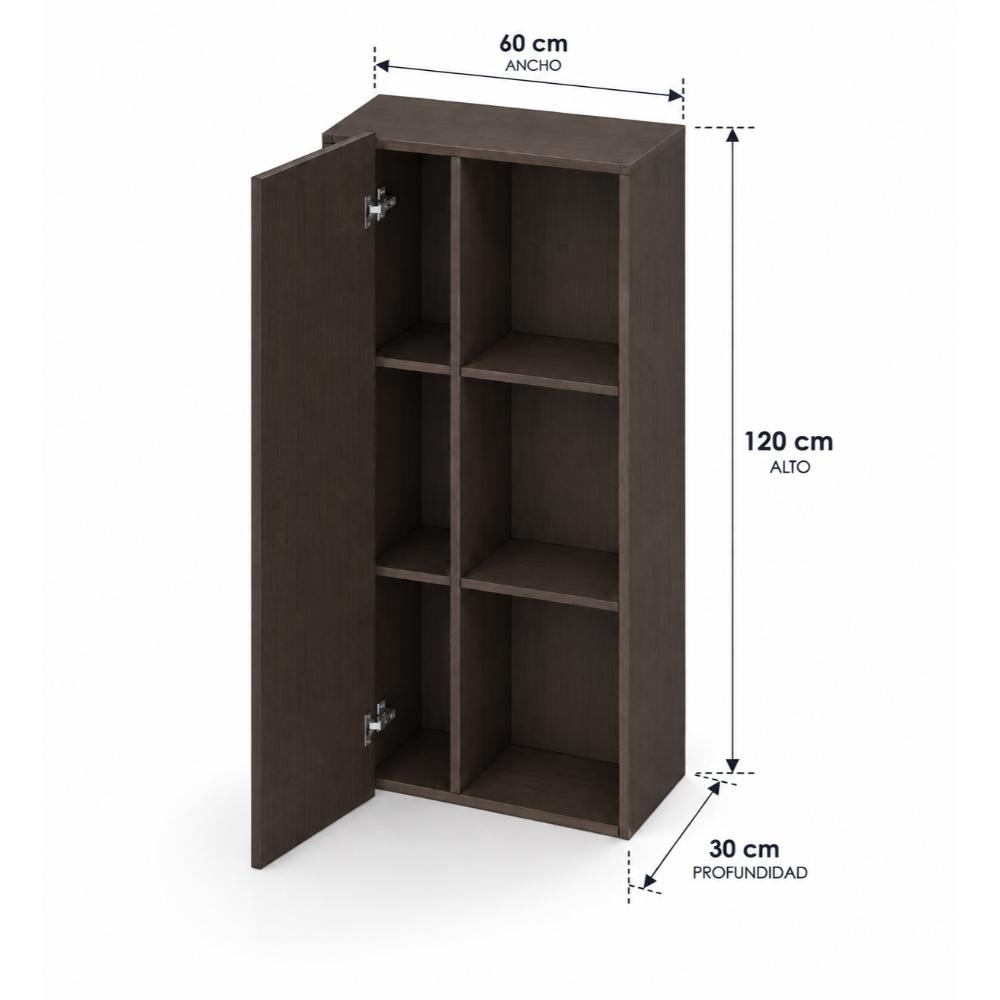 Mueble Organizador MADIK Multiusos Expresso con 6 espacio y puerta