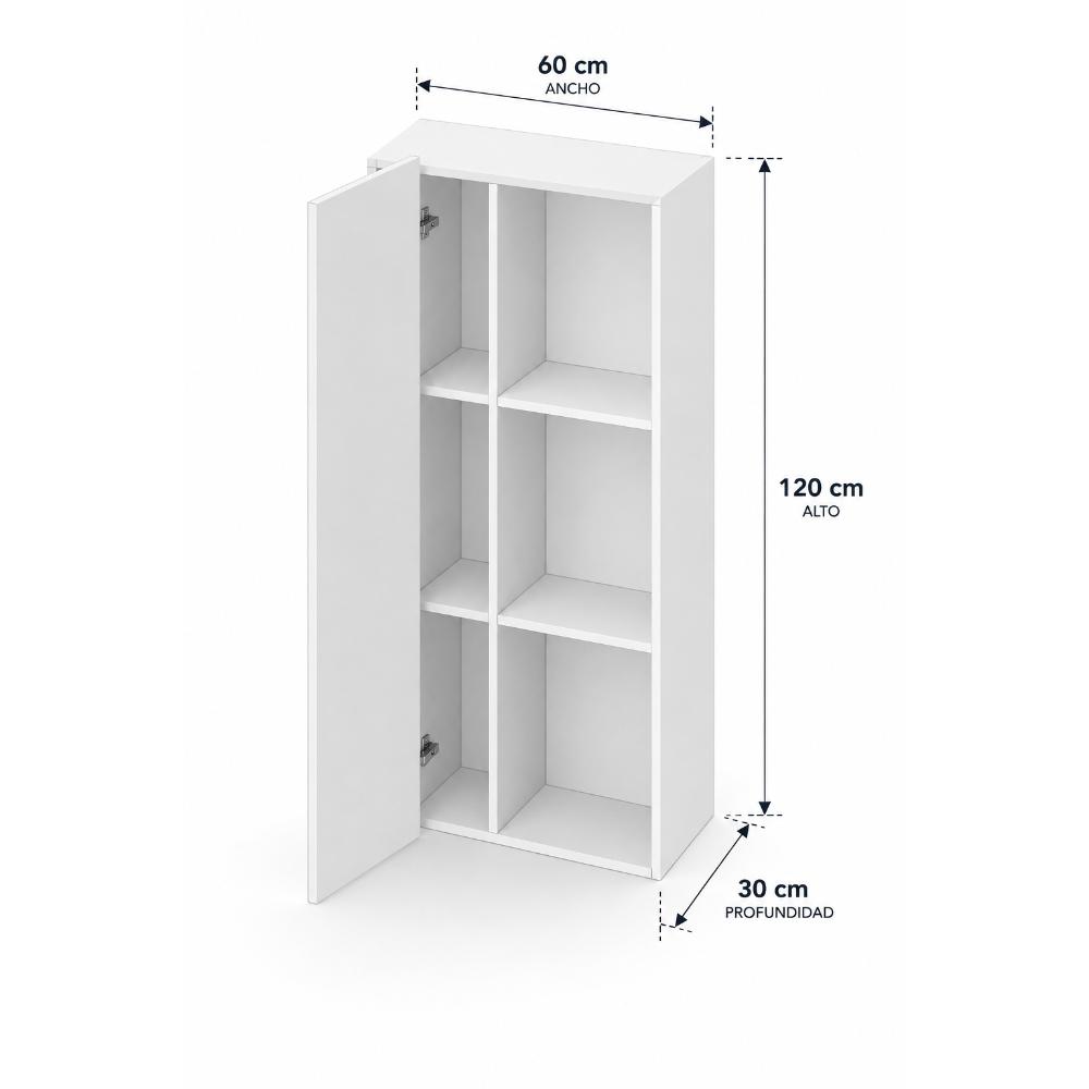 Mueble Organizador MADIK Multiusos Blanco con 6 espacio y puerta
