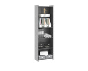 Mueble Librero Alto 5 Estantes Gris