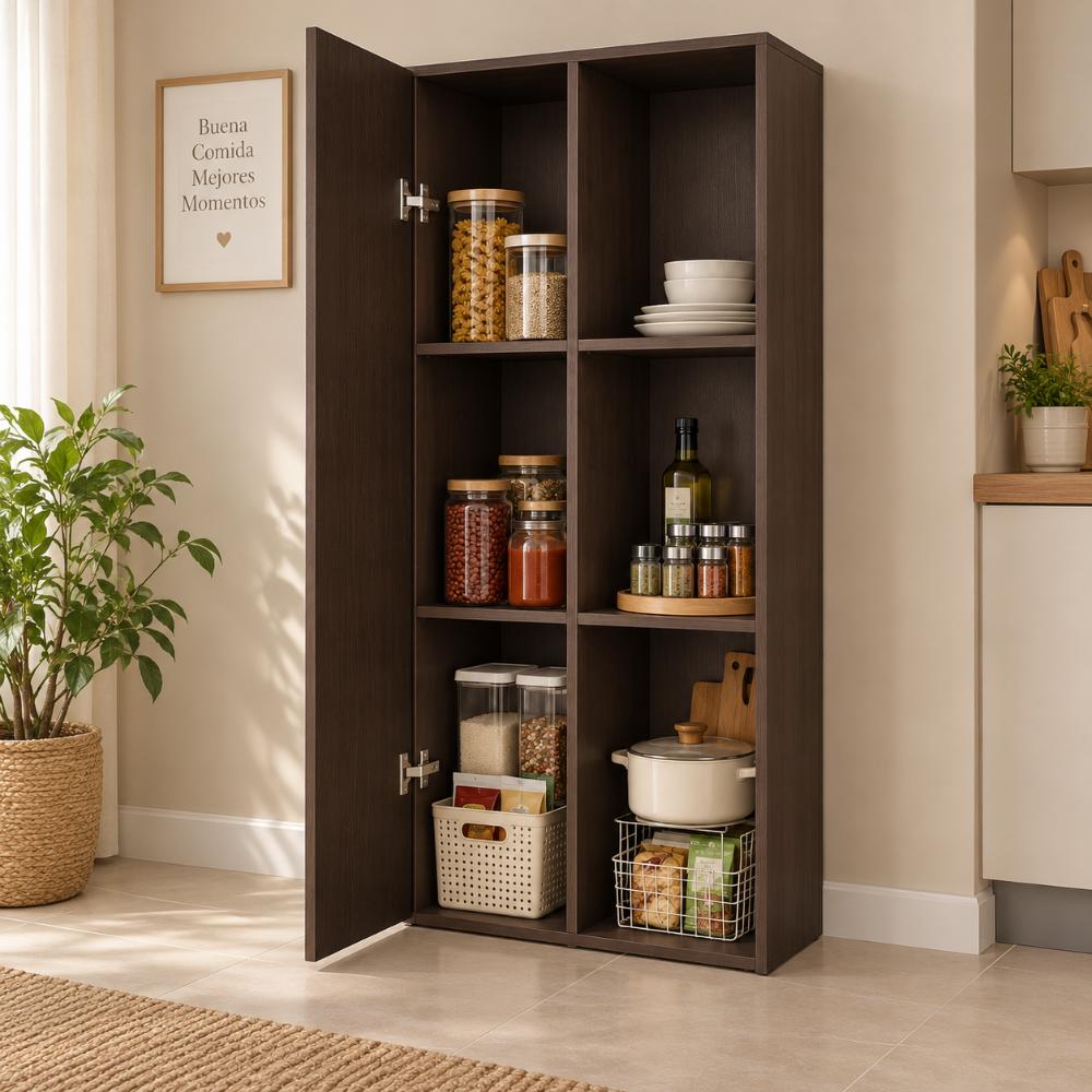 Mueble Organizador MADIK Multiusos Expresso con 6 espacio y puerta