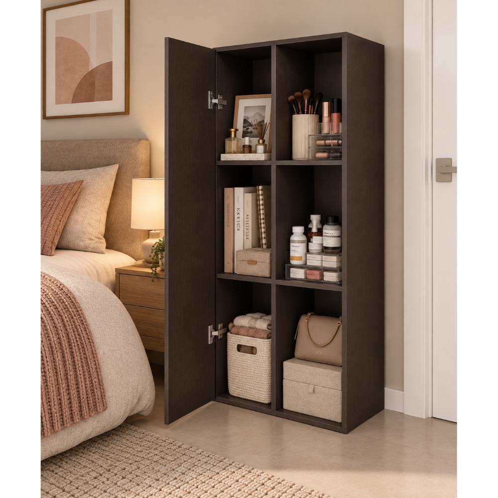 Mueble Organizador MADIK Multiusos Expresso con 6 espacio y puerta