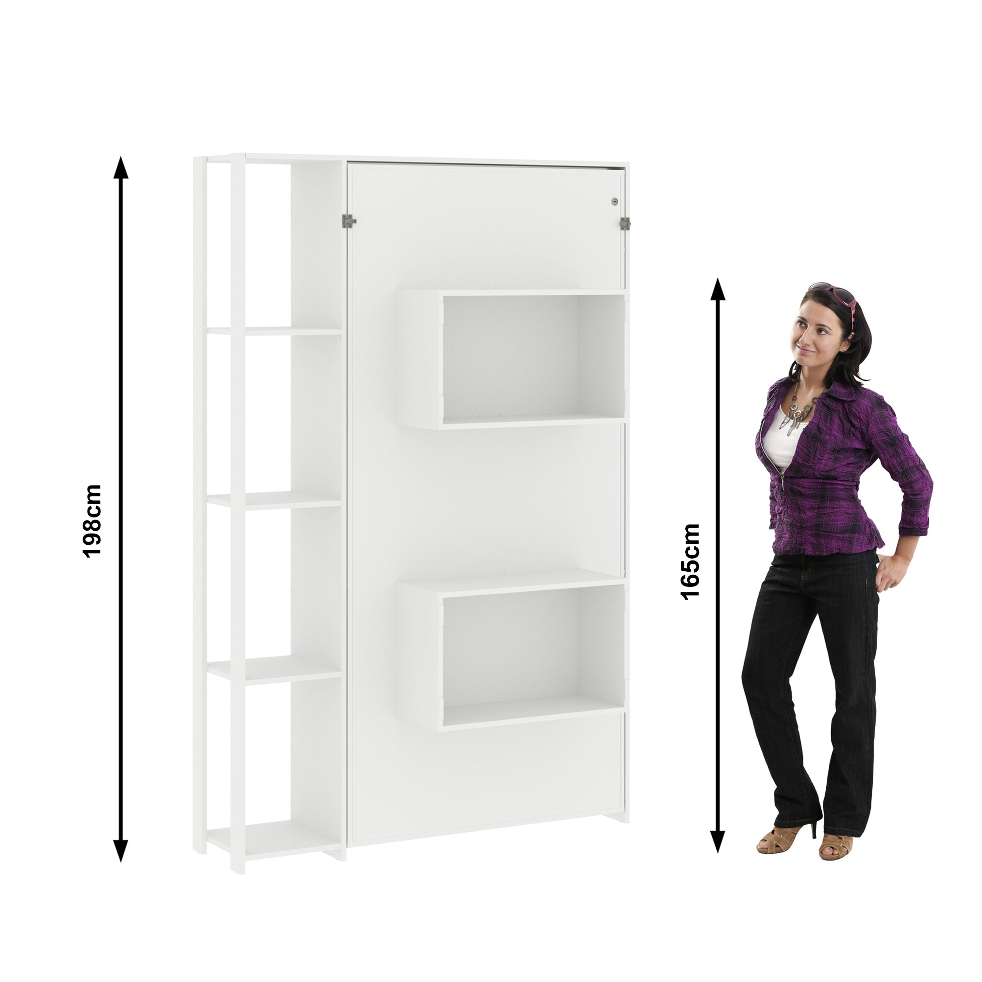 Base Cama Individual Abatible Con Estantes CM8025.0001