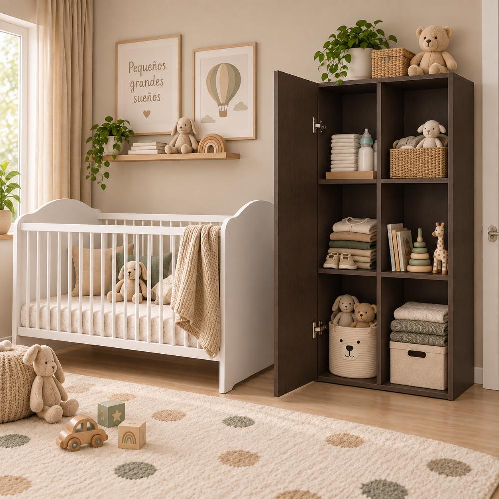 Mueble Organizador MADIK Multiusos Expresso con 6 espacio y puerta