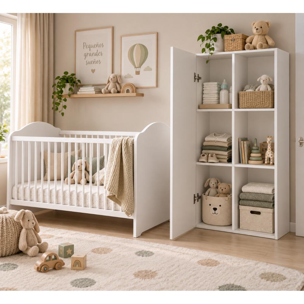 Mueble Organizador MADIK Multiusos Blanco con 6 espacio y puerta