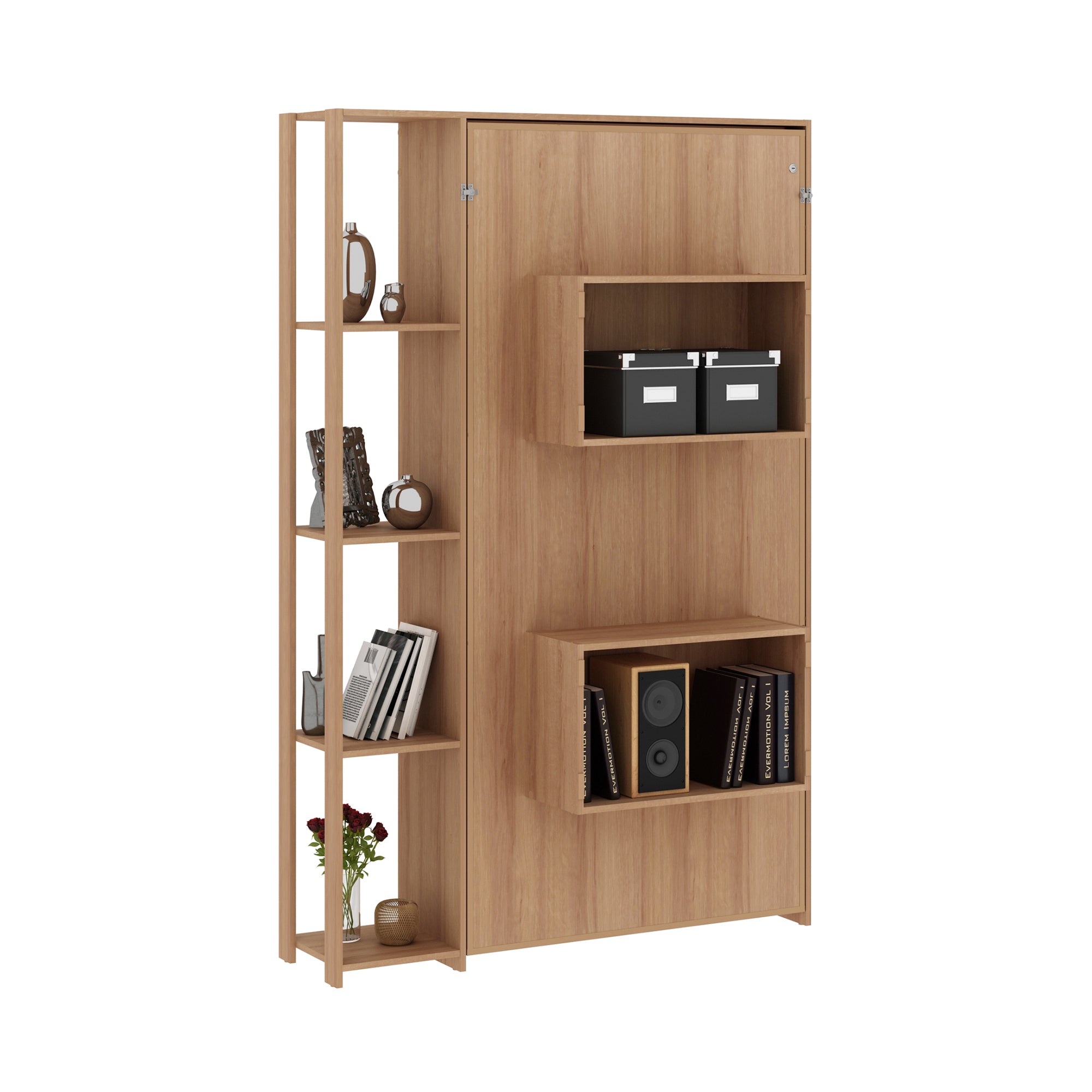 Base Cama Individual Abatible Con Estantes CM8025.0002
