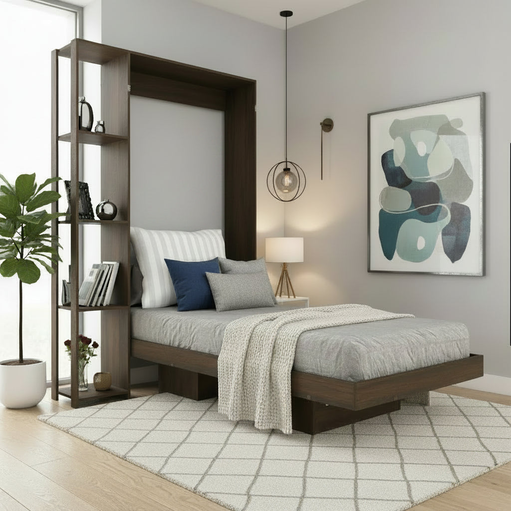 Base Cama Individual Abatible Con Estantes CM8025.0001