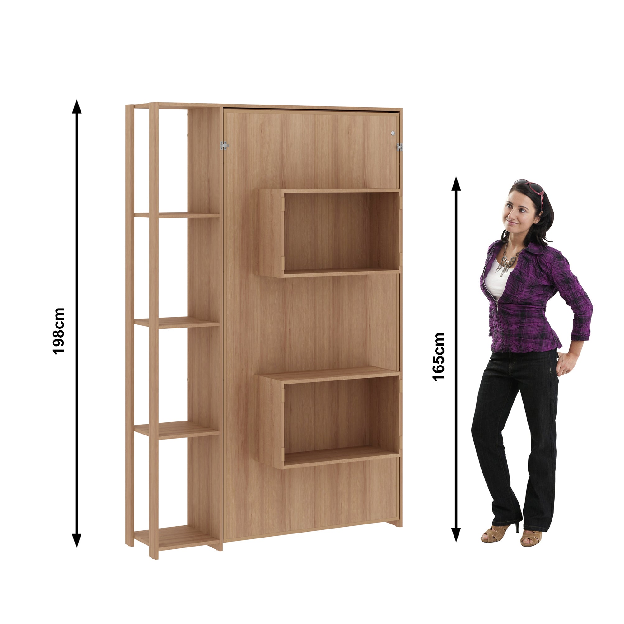 Base Cama Individual Abatible Con Estantes CM8025.0002