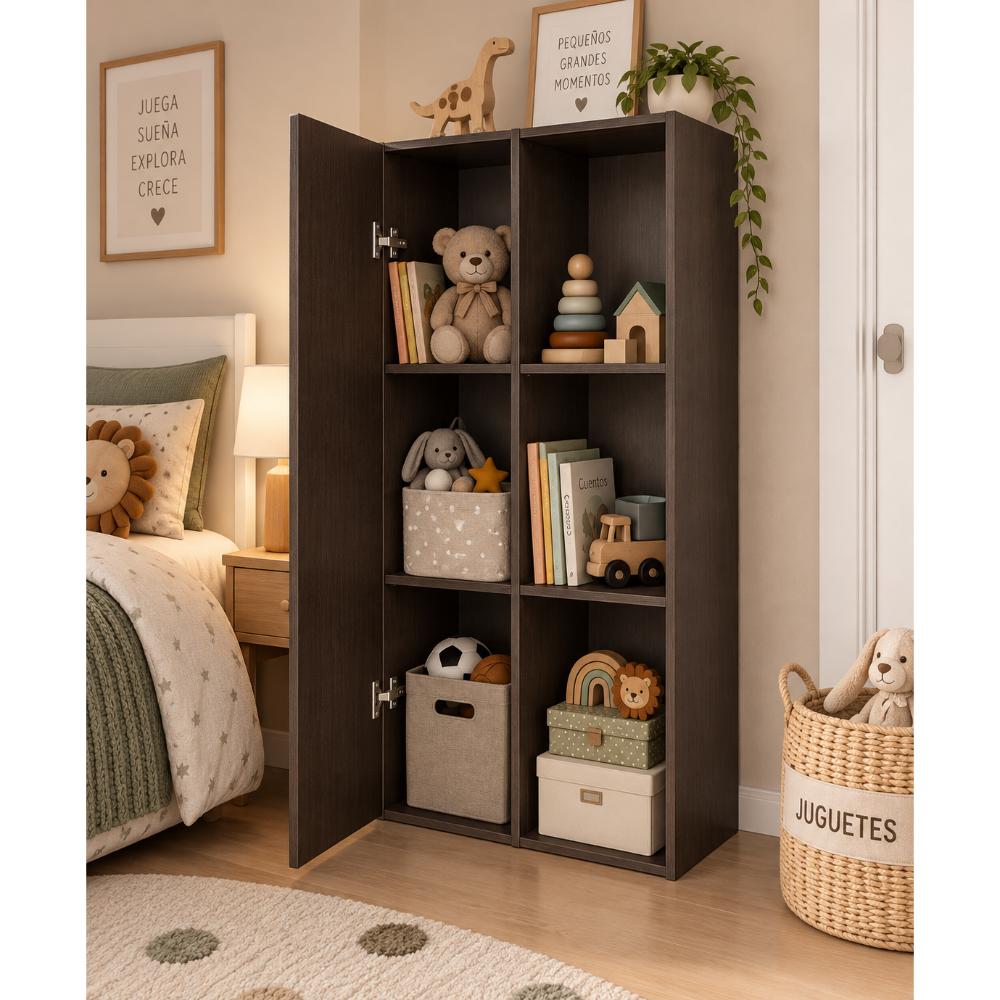 Mueble Organizador MADIK Multiusos Expresso con 6 espacio y puerta