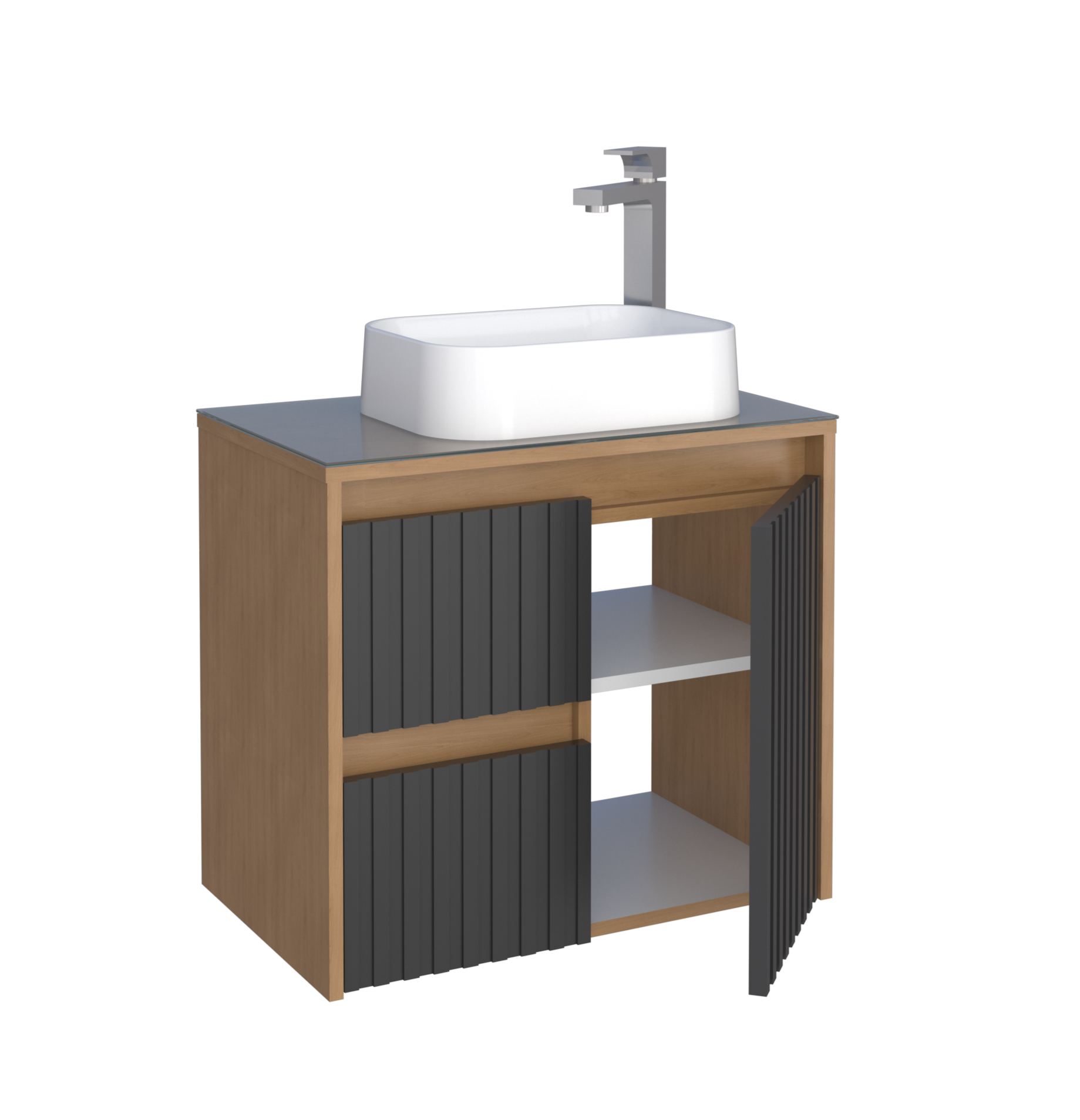 Mueble de Baño Kyoto Color Negro Con Lavamanos