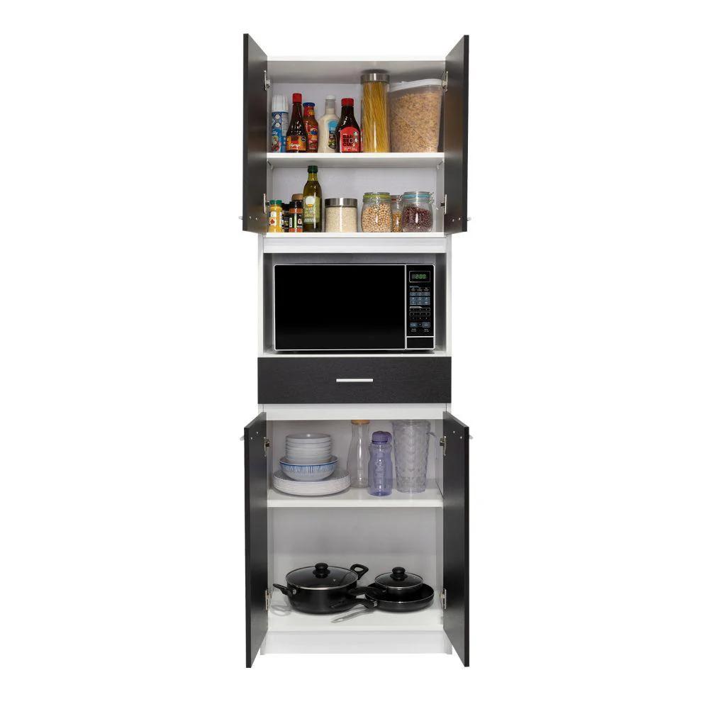 Auxiliar de Cocina Madik con Puertas y Repisas Color Wengue y Blanco