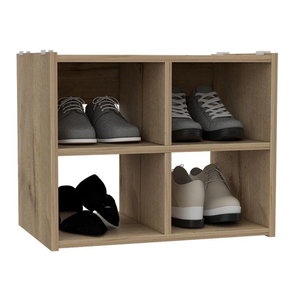 Zapatera con 4 Estantes Madik color café claro